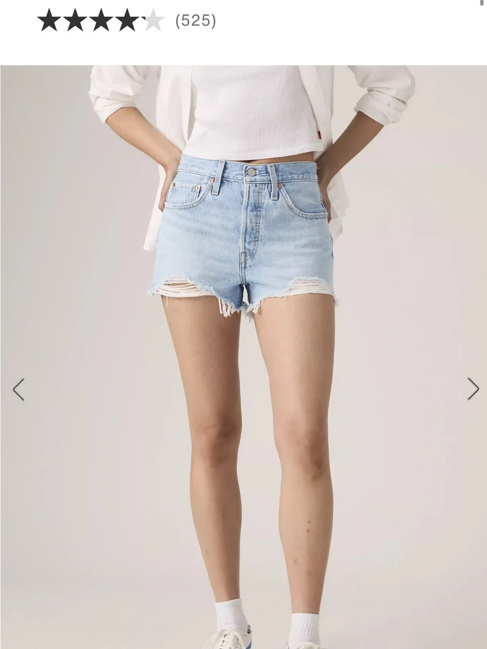 Light Blue Distressed Denim Shorts